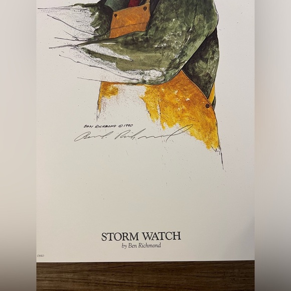 1990‎ Ben Richmond Storm Watch & The Net Hauler Limited Edition Lithograph Sign - Picture 13 of 15